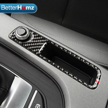 BETTERHUMZ Pentru AUDI A4 2017 2018 fibra de Carbon Decor car audio buton de reglare cutie Accesorii Auto-Styling Interior autocolant