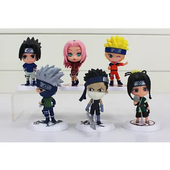 6pcs/Lot 8cm Japonia Sari de benzi Desenate Naruto Cifrele de Acțiune Kakashi, Sakura, Sasuke, Itachi Obito Gaara PVC Jucarii Model de Figurina