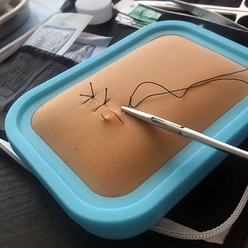 Pentru suturi chirurgicale instrument kit student la medicină tool kit silicon piele sutura practica model cu ac