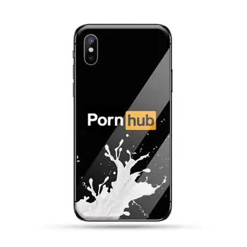 Porno Hub Pornhub Logo-ul de moda acoperă foudas Caz Telefon din sticla Temperata Pentru iphone 5C 6 6S 7 8 plus X XS XR 11 PRO MAX