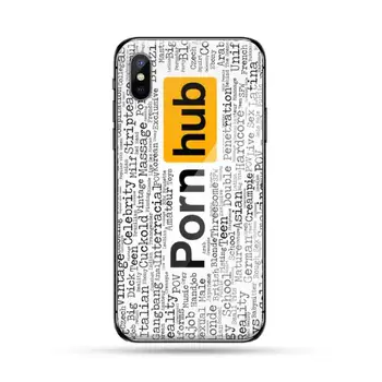 Porno Hub Pornhub Logo-ul de moda acoperă foudas Caz Telefon din sticla Temperata Pentru iphone 5C 6 6S 7 8 plus X XS XR 11 PRO MAX