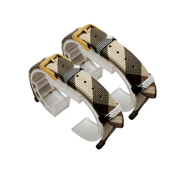 PEIYI Watchbands Concavă interfață Centura 14*5mm Maro Alb PU Curea din Piele Cu Catarama Fluture Înlocui Pentru Fiyta