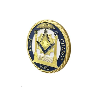 1buc Masonice Provocare Monede Ochiul care Vede Tot Credința, Speranța de Caritate Mândru Francmason Simbol Mason de Colecție pentru Fratele Cadou