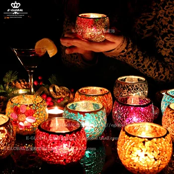 Marocan Manual Mozaic de Sticla Suport Lumanare Festival Decorative nunta Ceai Sfeșnic Cină la lumina Lumânărilor Birou Decor