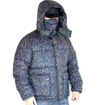 KIOVNO Oameni de Zăpadă de Iarnă Jachete Termice Noapte în condiții de Siguranță Reflectorizante Paltoane Pentru bărbați Hanorac Marimea M-2XL