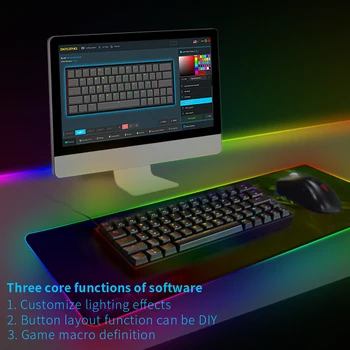 SK64 Tastatură Mecanică Gateron Optice Comutator cu iluminare RGB Gaming Wireless Bluetooth rezistent la apa Macro Programe GK61 GK64