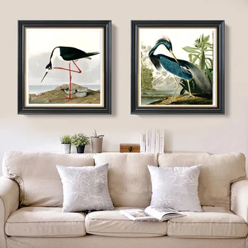 Animale de imprimare panza de păsări gigant mondial poster canvas tablou pastoral imagine Louisiana_Heron cu picioare Lungi, cioc-întors de Audubon