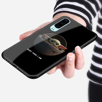 Copilul yoda drăguț silicon moale telefon de sticlă acoperi caz shell pentru Huawei Honor V Mate P 9 10 20 30 Lite Pro Plus Nova 2 3 4 5