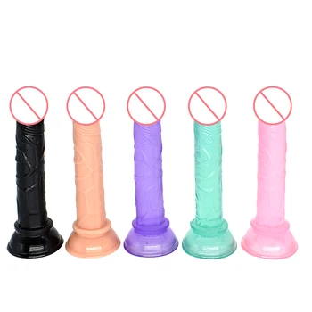 Erotic Moale Jelly Vibrator Realist Glont Vibrator Anal Vibrator Strap On Penis Mare ventuza Jucării pentru Adulți Jucarii Sexuale pentru Femei