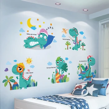 [shijuekongjian] Dinozaur Desene animate Autocolante de Perete DIY Animal Murală Decalcomanii pentru Camere Copii Dormitor Copil Pepinieră Decorarea Casei