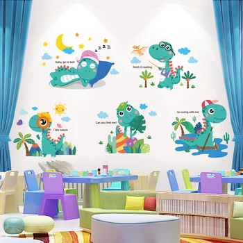 [shijuekongjian] Dinozaur Desene animate Autocolante de Perete DIY Animal Murală Decalcomanii pentru Camere Copii Dormitor Copil Pepinieră Decorarea Casei