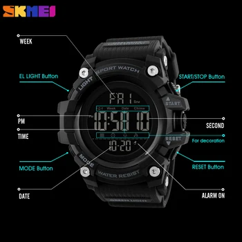 SKMEI Bărbați Ceas Sport Fashion Digital Mens Ceasuri Impermeabil Numărătoarea inversă Timp Dual shock Ceasuri Relogio Masculino