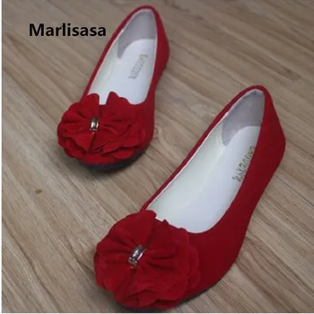 Marlisasa Femei Drăguț Greutate De Lumină Roșie Pantofi Plat Doamna Casual Rotund Toe Pantofi De Sex Feminin Rece Office Shoes Zapatos De Mujer F231