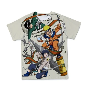 Japonezii de Foc Super Anime Naruto Supradimensionate pentru Bărbați T-Shirt de Imprimare 3D Moda cu Maneci Scurte Confortabil Respirabil Stil Hip-Hop