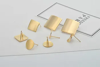 De protecție de culoare aur de 18K cupru sârmă de desen val pătrat suprafață convexă oglindă inel ureche unghii DIY Cercei material