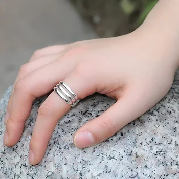 Moda Simplu de Argint Pentru Femei Inel Masiv 925 inel argint femei Geometrice Neregulate Inele Exagerat Noutate Bijuterii