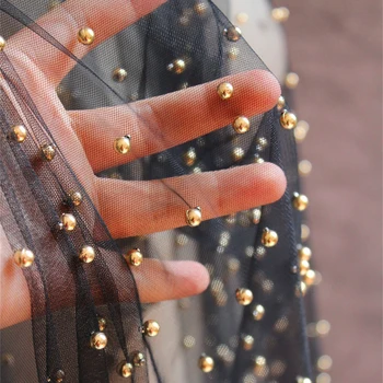 Noul aur margele tul negru tesatura franceză creative bal rochie de mireasa accesorii de îmbrăcăminte voile pânză