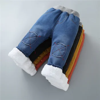 Fete băiat Transport Gratuit iarna Noi pantaloni de catifea lână de Bumbac sport pentru copii solide Copii haine pentru copii 0-5ani 80-120