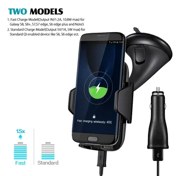 Masina Suport de Telefon pentru iPhone X 8 Samsung Qi Masina Încărcător Wireless de Aerisire de Montare Suport de Telefon Mobil Stand cu Rapid Încărcător de Mașină