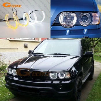 Excelent Ultra luminos Refit Lumina de Zi lumina de semnalizare DTM Style LED Angel Eyes inele de halogen Pentru BMW X5 E53 E70 X5M faruri