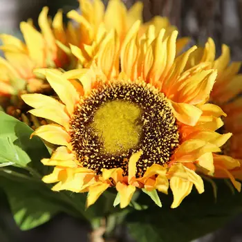 35cm Floarea-soarelui Buchet Mireasa Deține Matase Flori Artificiale Decor Acasă DIY Decorare Petrecere de Ziua Decor Gradina