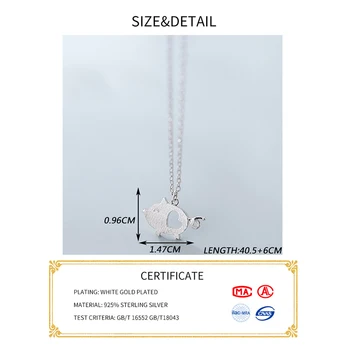 INZATT Real Argint 925 Hollow Inima de porc Pandantiv Colier Pentru Femei de Moda Bijuterii Fine Minimalist Accesorii 2019