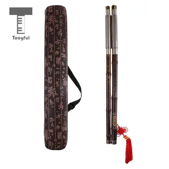 Tooyful Chineză Tub Dublu Flaut de Bambus Bawu Țeavă Concert de Flaut Bau G Ton cu Cazul Etnice Muzicale Populare de Suflat, Instrumente