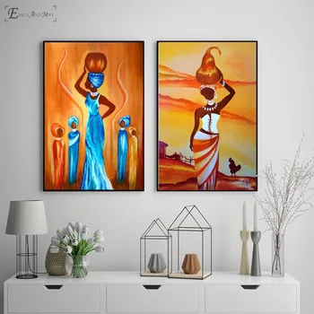 Femeile Africane Viața Stil Vintage De Perete De Arta Canvas Tablou Poster Pentru Decor Acasă Postere Si Printuri Neînrămate Imagini Decorative
