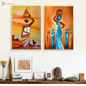 Femeile Africane Viața Stil Vintage De Perete De Arta Canvas Tablou Poster Pentru Decor Acasă Postere Si Printuri Neînrămate Imagini Decorative