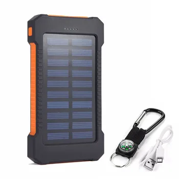 Solar Power Bank 20000mAh Solar Extern Încărcător 2 USB Porturi de Telefon Poverbank cu Lumina LED-uri Pentru iPhone, Samsung, Huawei