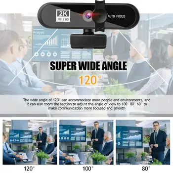 Webcam 2K 4K, 1080P Web Cam Calculator PC Camera Autofocus aparat de Fotografiat Web USB Laptop Înregistrare Video Cu Microfon Pentru PC Conferință de Munca Studiu
