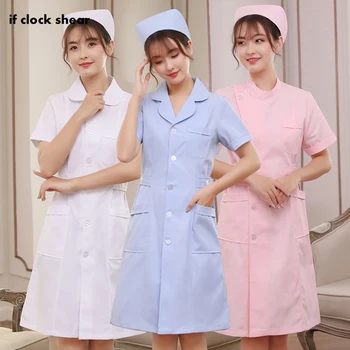Unisex Nursing uniforme Maneca Scurta, Haine de lucru Doctor Îmbrăcăminte Perie uniforma S-3XL halat alb de doctor costum pentru femei nou