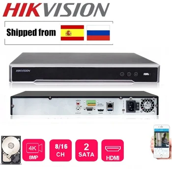 Hikvision Versiunea în limba engleză DS-7608NI-K2/DS-7616NI-K2 8CH/16CH Max sprijină 8MP IPC 4K H. 265 NVR Network Video Recorder Digital