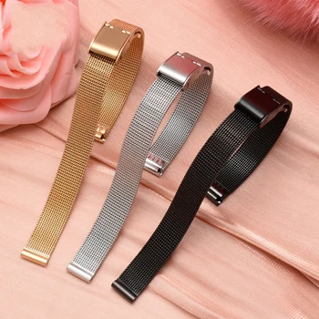 Din oțel inoxidabil de dimensiuni mici watchband pentru brand bratara fashion lady curea de ceas negru albastru argintiu aur rosegold 8mm10mm12mm