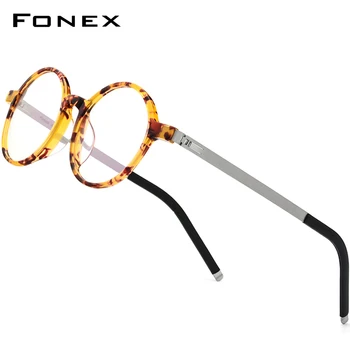 FONEX Acetat de Rama de Ochelari Bărbați Femei Vintage Rotund Ochelari de vedere Miopie Optic Rame Ochelari Ochelari cu prindere rapida