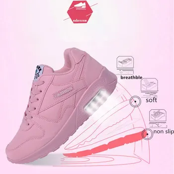 Femei Formatori Pantofi sport din Piele PU Alba Adidași de Moda 2020 Doamnelor Adidasi Sport în aer liber Pantofi Respirabil Pernă de Aer