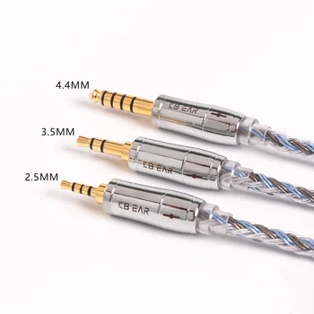 KBEAR 16 core Argint placat cu Cablu 2.5/3.5/4.4 mm Upgrade de Cablu Cu MMCX/2pin/QDC/TFZ Conector Pentru ZS10/ZSN PRO F1 KB06 HI7