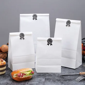 Pungă de hârtie kraft food vacanță cadou geanta pentru sandwich de pâine de bomboane reciclabile petrecere sac uscat ambalare pungă de hârtie