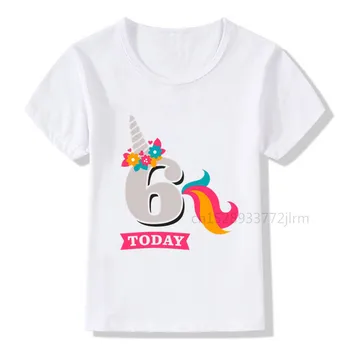 Desene animate pentru copii Lumanare de Ziua de nastere cu Numarul 6 de Imprimare T-shirt Băiat și Fată Sunt 6 Cadou Amuzant Tricou Copil de 6 Ani Tricou Copii Topuri