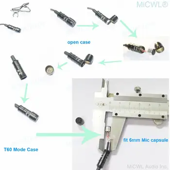 MPC Lavaliera Microfon Cască Caz pentru Rever Cap Microfon DIY capsulă 4mm 6mm 12mm