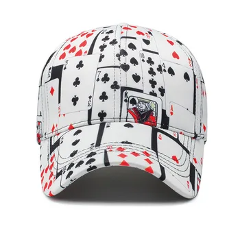 Streetwear Poker Șapcă De Baseball Hip Pop Bumbac Imprimare Pălărie Nouă Primăvară Cappellino Femei Barbati Moda In Aer Liber Homme Os Snapback Hat