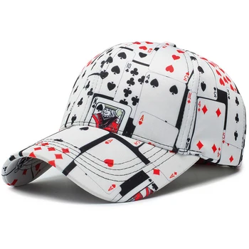 Streetwear Poker Șapcă De Baseball Hip Pop Bumbac Imprimare Pălărie Nouă Primăvară Cappellino Femei Barbati Moda In Aer Liber Homme Os Snapback Hat