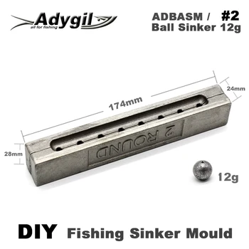 Adygil DIY Pescuit Mingea Sinker Mucegai ADBASM/#2 Minge Sinker 12g 8 Cavități
