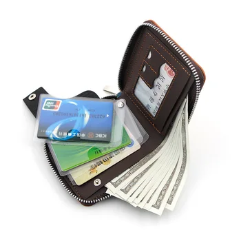 Noul Europene și Americane Scurt Zip de Barbati Portofel Retro Stil European și American de Mare Capacitate Multi - Card Wallet portofel