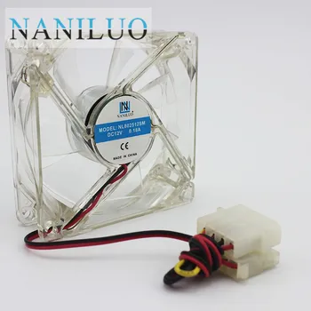 NANILUO calculator pc ventilator de 80mm cu 4ea condus 8025 8cm tăcut DC 12V LED luminos șasiu molex 4D plug ventilator axial