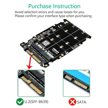 M. 2 SSD-ul pentru a U. 2 Adaptor 2in1 M. 2 NVMe și SATA-Bus unitati solid state SSD PCI-e U. 2 SFF-8639 Adaptor PCIe M2 Converter pentru Calculatoare Desktop