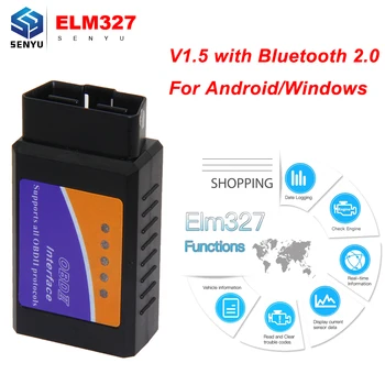 MINI ELM327 V1.Versiunea 5 pentru Protocoalele OBDII Bluetooth 2.0 elm327 v1.5 Scaner de Diagnosticare Instrument obd2 obd fără PIC18F25K80