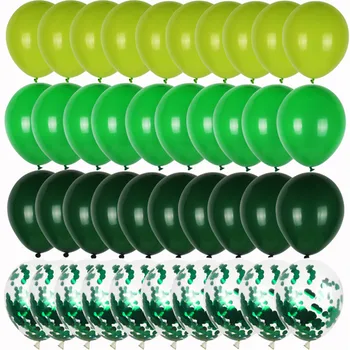 40pcs Verde Baloane Set Crom Metalic Confetti Balon Jungle Safari Animal Petrecere de Aniversare de Nunta de Decorare Balon Garland