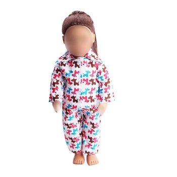 18 inch Fete papusa pijamale de Colorat ponei pijamale costum de jucarii pentru Copii rochie American nou-născuți haine se potrivesc 43 cm accesorii pentru copii c21