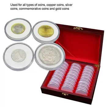 Moneda de Depozitare Cutie de 30 BUC Moneda Titularilor de Depozitare Cutie de Lemn Monedă de Protecție Cutii de Colectare de Monede Cutie